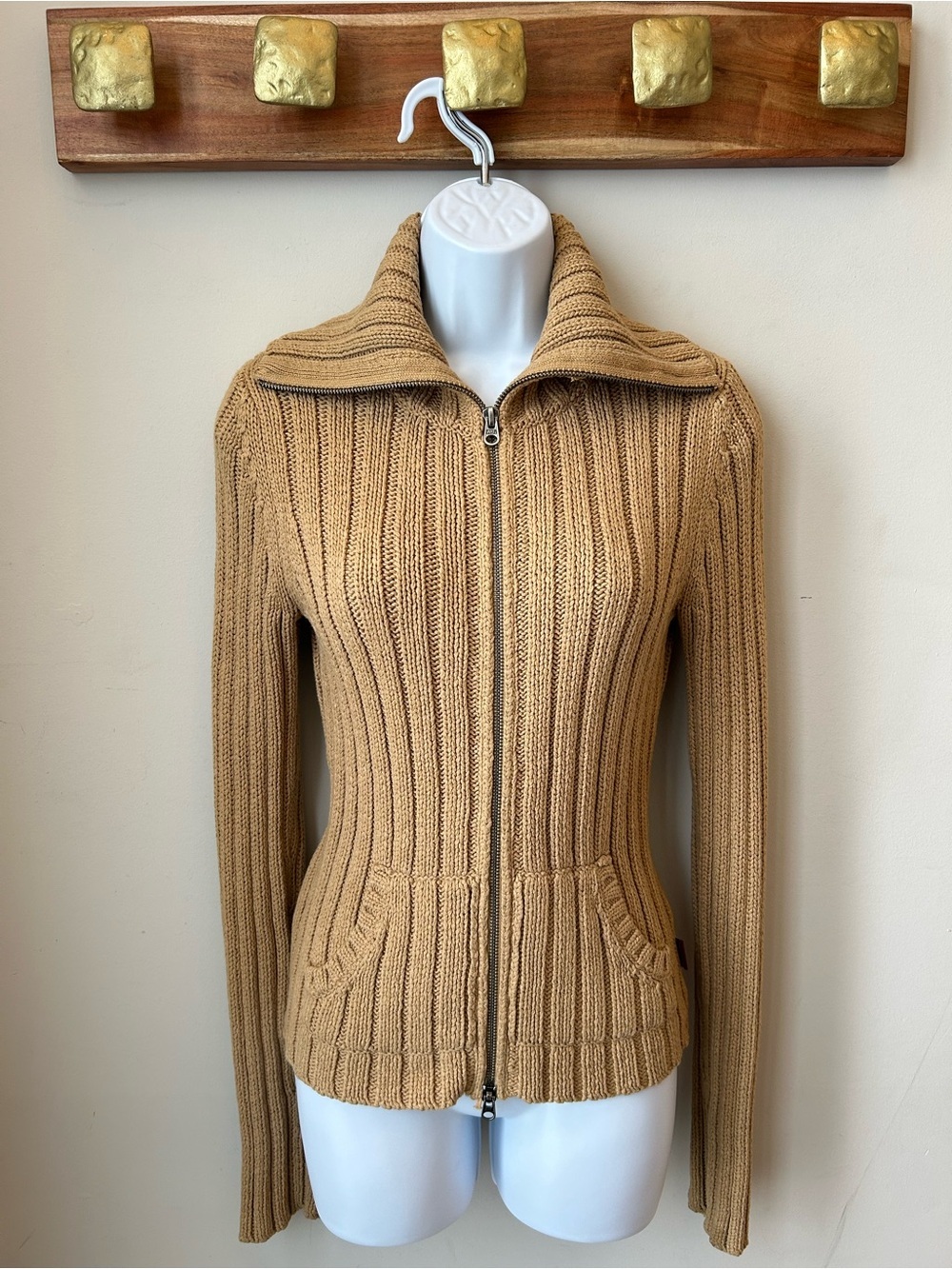 Y2K Vintage Abercrombie & Fitch Ribbed Cardigan Cabincore Ski Lodge Size S